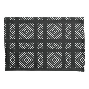 Black and white geometric pattern Ama Pillowcase