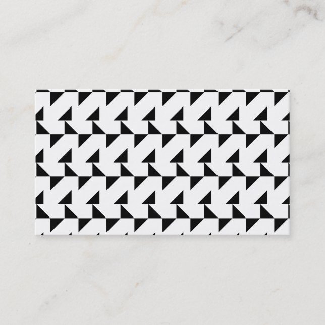 Black and White Geometric Pattern. Business Card (Front)