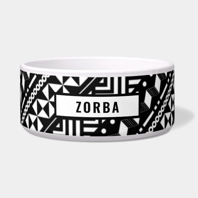 Black and White Geometric Pattern Elegant Stripes (Front)
