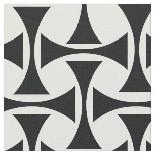 Black and White Geometric Pattern Fabric
