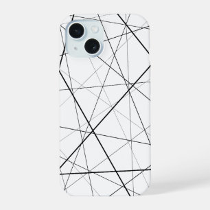 Black and white geometric pattern iPhone 15 case