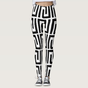 Black and White Geometric Pattern Leggings