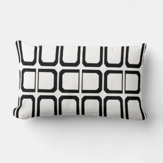 Black and White Geometric Pattern Lumbar Cushion