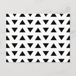 Black and White Geometric Pattern of Triangles. Postcard
