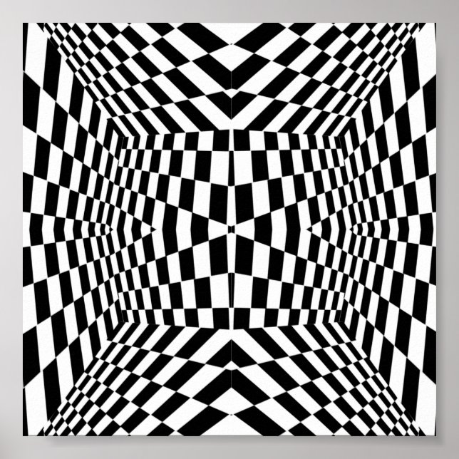 Black and White Geometric Pattern Poster (Front)