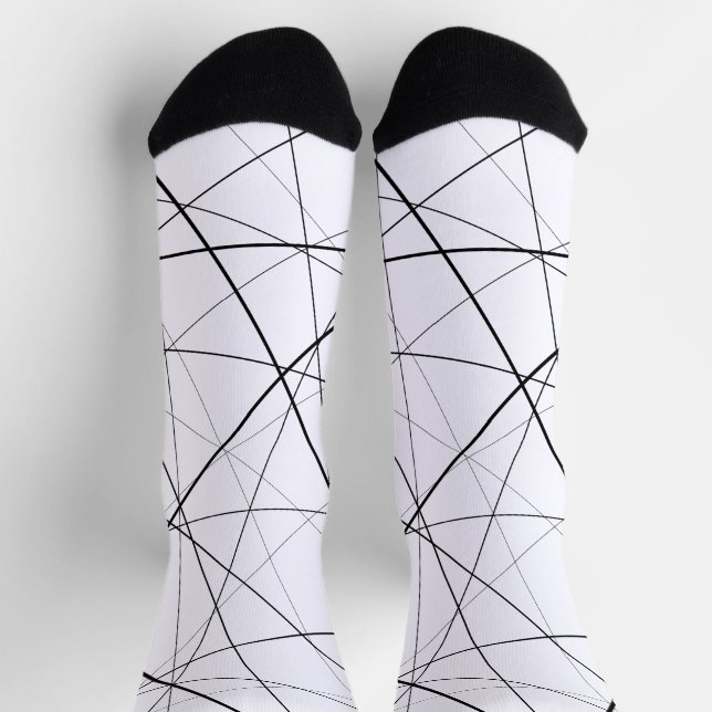 Black and white geometric pattern socks (Top)