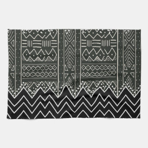 Black and White Geometric Pattern Tea Towel