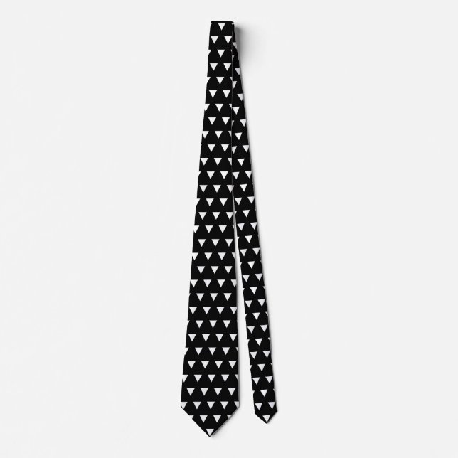 Black and White Geometric Pattern Tie (Front)