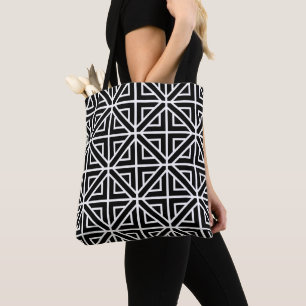 Black and White geometric pattern Tote Bag