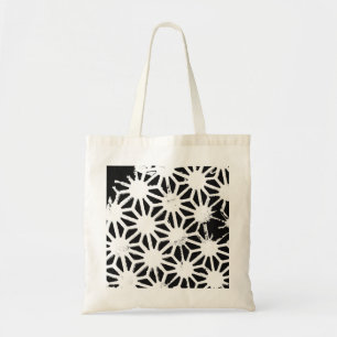 Black and white geometric pattern tote bag