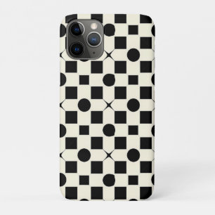 Black and White Geometric Pattern with Circles Case-Mate iPhone Case
