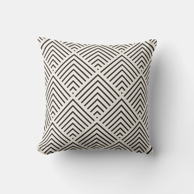 Black and white geometric pattern with overlapping cushion (Front)
