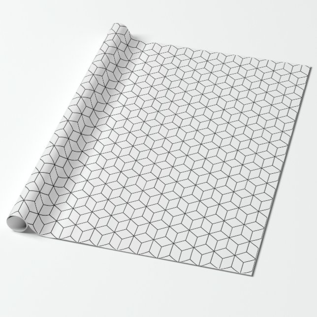 Black and white Geometric Pattern Wrapping Paper (Unrolled)
