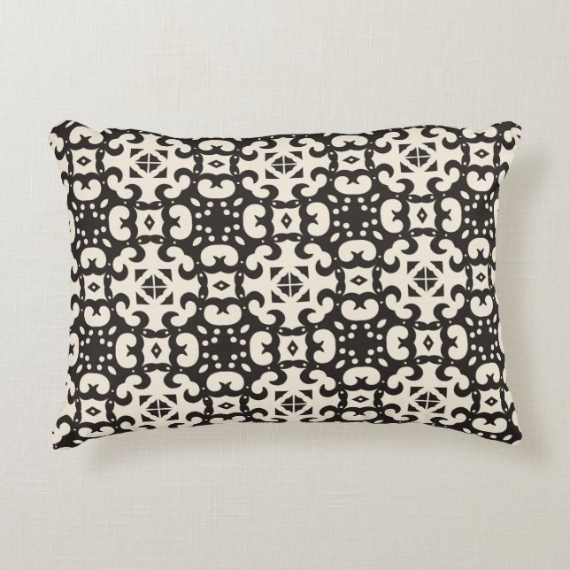 Black and White Geometric Seamless Pattern Throw P Decorative Cushion (Front)