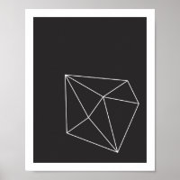 Black and White Geometric Shape Poster 1