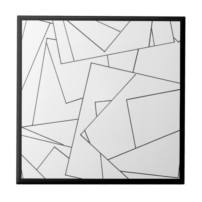Black and White Geometric-Stylish Modern Bauhaus Tile (Front)