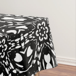 black and white geometric tablecloth