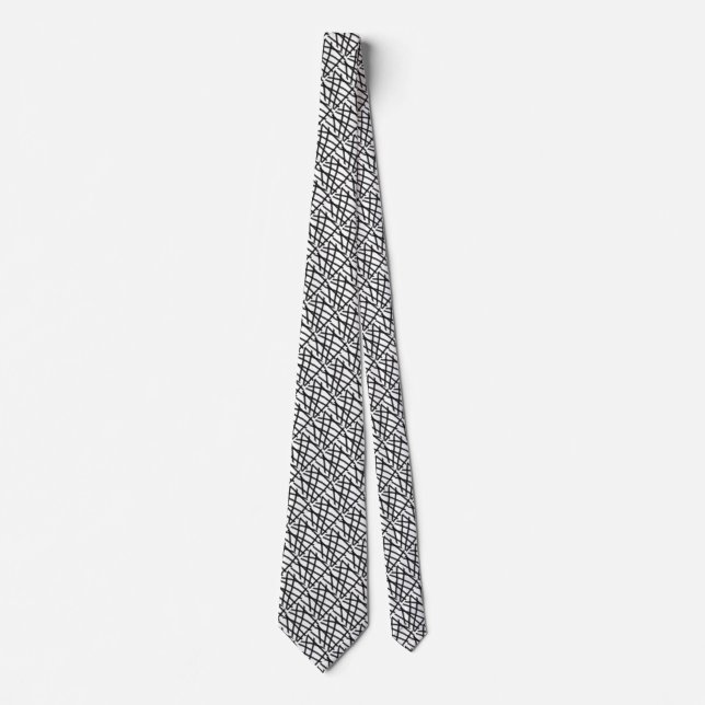 Black and White Geometric Tie (Front)