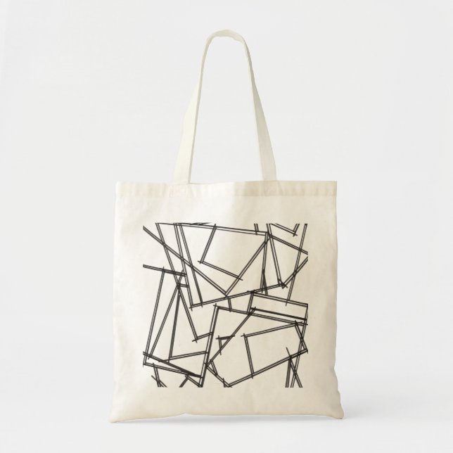 Black And White Geometric Tote Bag (Front)