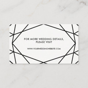 Black and White Geometric Wedding Website Cards