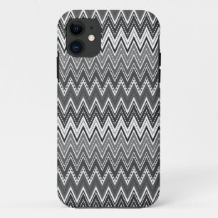 Black and white geometric zigzag pattern Case-Mate iPhone case