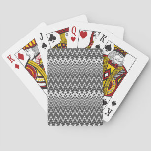 Black and white geometric zigzag pattern playing cards