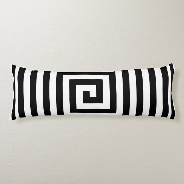 Black and White Geometrics Solid Reverse Th Body Cushion (Front)