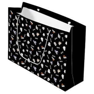 Black and White Ghost and Boo Pattern Bag