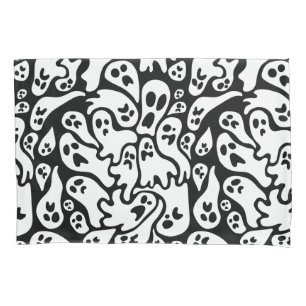 Black And White Ghost Pattern Pillowcase