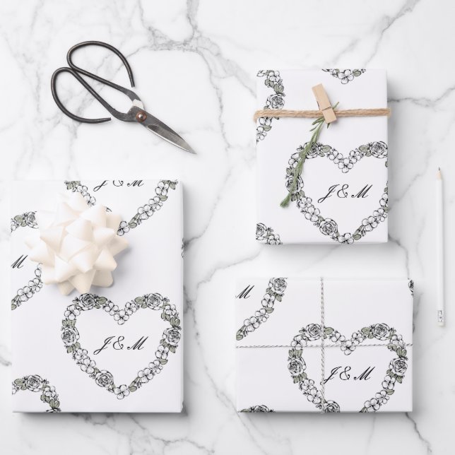 Black and White Gift Wrap Paper (Front)
