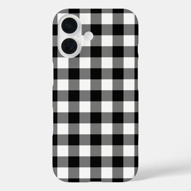 Black and White Gingham Buffalo Plaid Pattern Case-Mate iPhone Case (Back)