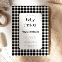 Black and White Gingham Check Baby Shower