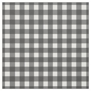 Black and White Gingham Check Fabric