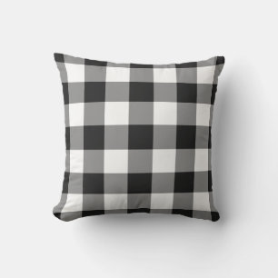 Black and White Gingham Pattern Chequered Cushion