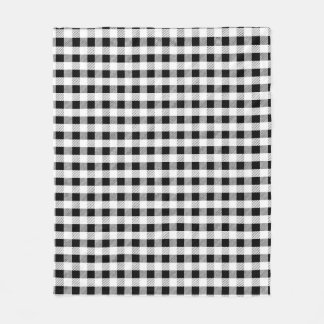 Black and White Gingham Pattern Design Fleece Blanket