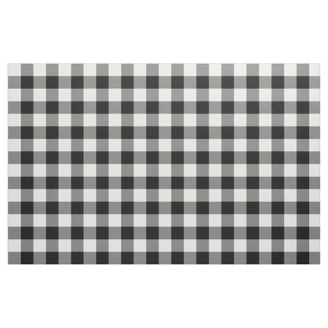 Black and White Gingham Pattern Fabric (Yard)