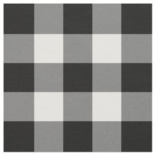 Black and White Gingham Pattern Fabric