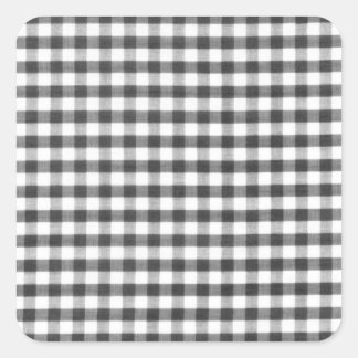 Black and white gingham pattern square sticker