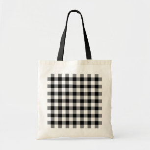 Black and White Gingham Pattern Tote Bag