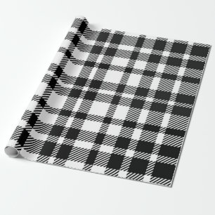 Black and White Gingham Pattern Wrapping Paper