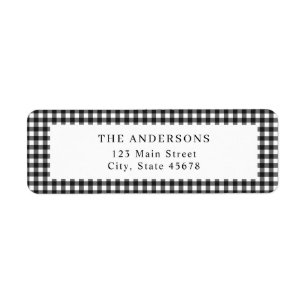 Black and White Gingham Return Address