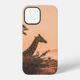 BLACK AND WHITE GIRAFFE ON BROWN GRASS FIELD iPhone 12 CASE