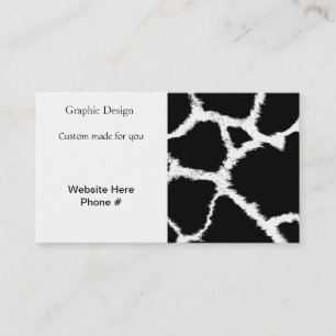 Black and White Giraffe Pattern Business Card