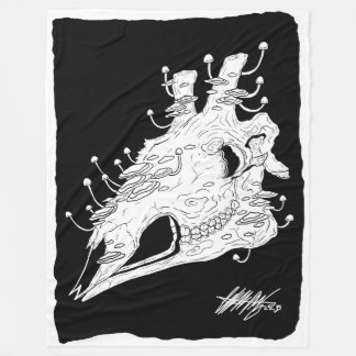 Black and white Giraffe skull Fleece Blanket