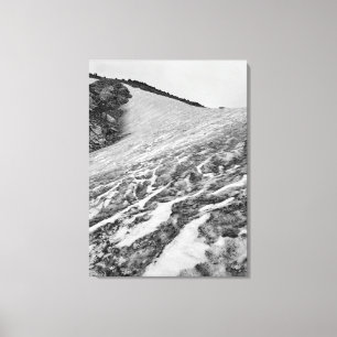 Black and white glacier Stretched Canvas Print