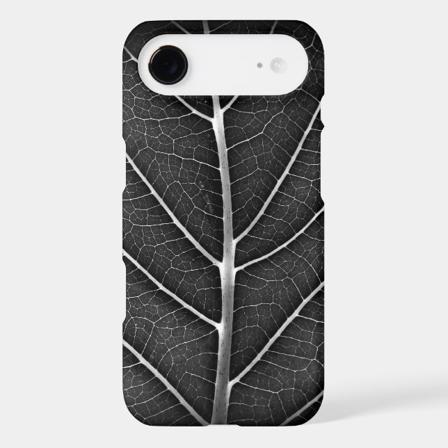 Black and white glowing leaf close-up (Back)
