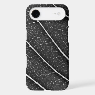 Black and white glowing leaf close-up