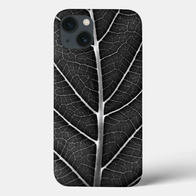 Black and white glowing leaf close-up Case-Mate iPhone case (Back)