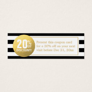 Black and White Gold Beauty Salon Discount Coupon