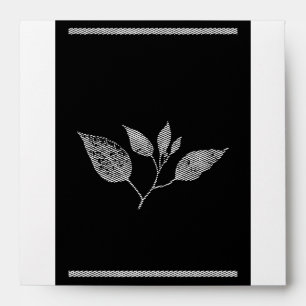 Black and white gold leaf wedding invitations  envelope